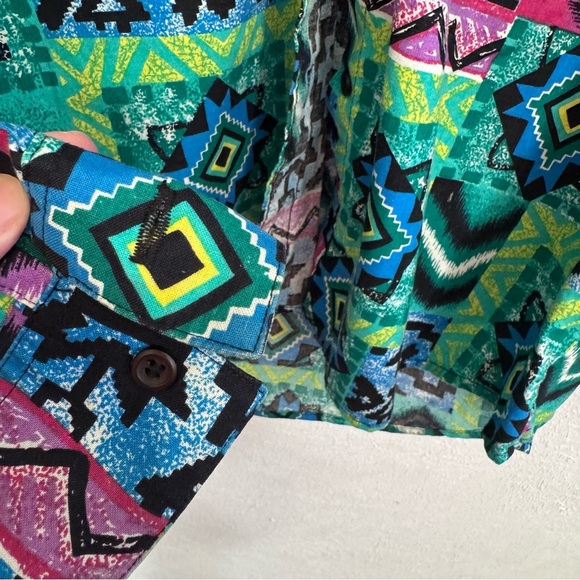 Vintage Frontier Series Aztec Western Button Front Shirt Size Large - Picture 4 of 7